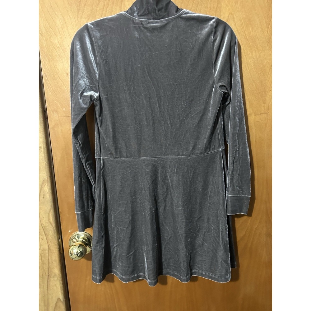 Issac Mizrahi Open Front Velour Cardigan Size XXS Grey with Pockets - Picture 4 of 6
